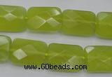 CKA281 15.5 inches 13*18mm faceted rectangle Korean jade gemstone beads