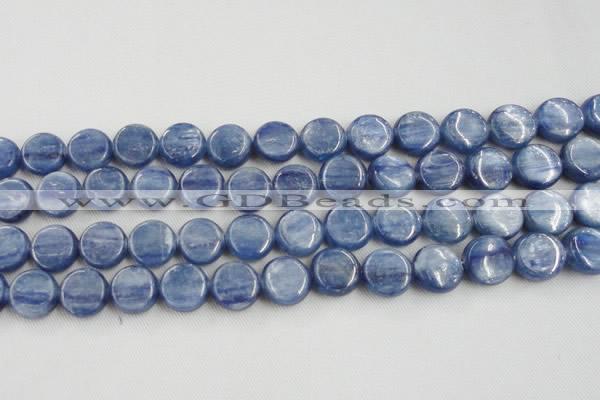 CKC512 15.5 inches 10mm flat round natural Brazilian kyanite beads