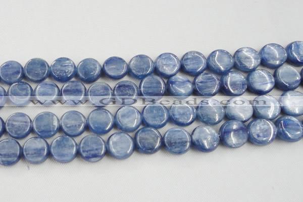 CKC514 15.5 inches 14mm flat round natural Brazilian kyanite beads