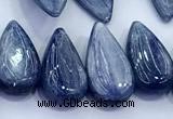 CKC819 15 inches 10*20mm - 12*25mm flat teardrop blue kyanite beads