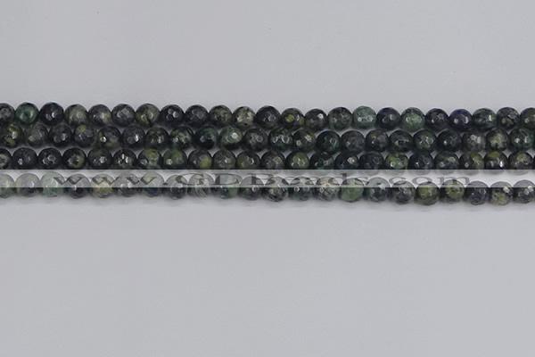 CKJ310 15.5 inches 4mm faceted round kambaba jasper beads