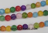 CKQ02 15.5 inches 6mm round matte dyed crackle quartz beads