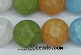 CKQ08 15.5 inches 18mm round matte dyed crackle quartz beads