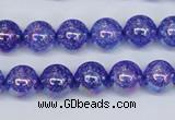 CKQ101 15.5 inches 6mm round AB-color dyed crackle quartz beads