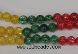 CKQ11 15.5 inches 6mm round dyed crackle quartz beads wholesale