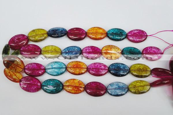 CKQ122 15.5 inches 20*30mm oval dyed crackle quartz beads