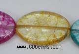 CKQ123 15.5 inches 30*40mm oval dyed crackle quartz beads