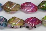 CKQ150 15.5 inches 15*20mm twisted rice AB-color crackle quartz beads