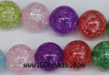 CKQ16 15.5 inches 14mm round dyed crackle quartz beads wholesale