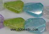 CKQ164 15.5 inches 18*25mm twisted rectangle AB-color crackle quartz beads