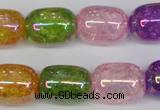 CKQ172 15.5 inches 13*18mm drum AB-color crackle quartz beads