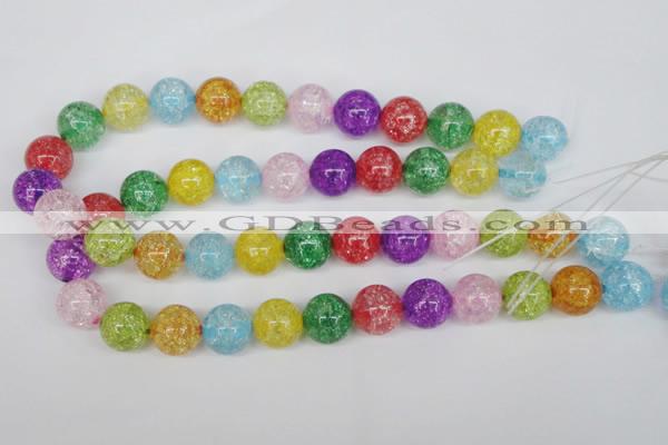 CKQ18 15.5 inches 18mm round dyed crackle quartz beads wholesale