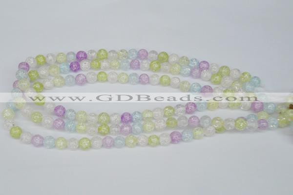 CKQ21 15.5 inches 6mm round dyed crackle quartz beads wholesale