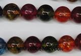 CKQ34 15.5 inches 12mm round dyed crackle quartz beads wholesale