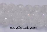 CKQ343 15.5 inches 6mm faceted round dyed crackle quartz beads