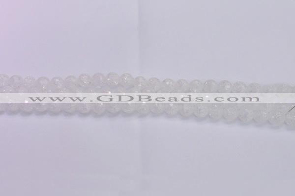 CKQ343 15.5 inches 6mm faceted round dyed crackle quartz beads