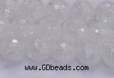 CKQ345 15.5 inches 10mm faceted round dyed crackle quartz beads