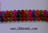 CKQ392 15.5 inches 8mm round dyed crackle quartz beads