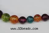 CKQ49 15.5 inches 6mm - 14mm round dyed crackle quartz beads