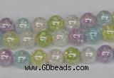 CKQ62 15.5 inches 8mm round AB-color dyed crackle quartz beads