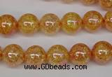 CKQ92 15.5 inches 8mm round AB-color dyed crackle quartz beads