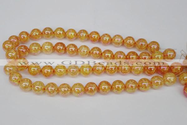 CKQ92 15.5 inches 8mm round AB-color dyed crackle quartz beads