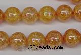 CKQ93 15.5 inches 10mm round AB-color dyed crackle quartz beads