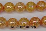 CKQ94 15.5 inches 12mm round AB-color dyed crackle quartz beads