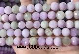 CKU326 15.5 inches 10mm faceted round natural kunzite beads