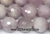 CKU347 15 inches 8mm faceted round kunzite beads