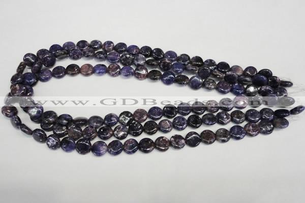 CKU35 15.5 inches 10mm flat round purple kunzite beads wholesale