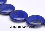 CLA20 coin 20mm deep blue dyed lapis lazuli gemstone beads