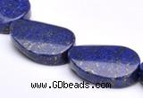 CLA31 19*25mm twisted oval deep blue dyed lapis lazuli beads