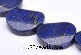 CLA32 26*26mm twisted coin deep blue dyed lapis lazuli beads