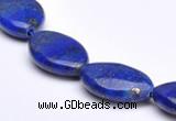 CLA34 13*20mm flat oval deep blue dyed lapis lazuli beads