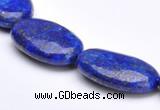 CLA36 flat oval deep blue dyed lapis lazuli 15*25mm beads