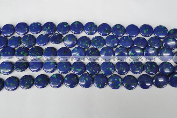 CLA415 15.5 inches 20mm flat round synthetic lapis lazuli beads