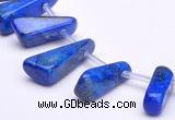 CLA44 Freeform pyramid deep blue dyed lapis lazuli stone beads