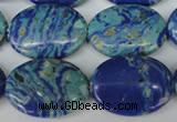 CLA465 15.5 inches 18*25mm oval synthetic lapis lazuli beads