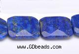 CLA49 Faceted square 25*25mm deep blue dyed lapis lazuli beads