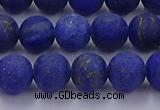 CLA72 15.5 inches 8mm round matte lapis lazuli beads wholesale