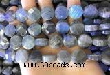 CLB1024 15.5 inches 14mm faceted coin labradorite gemstone beads