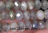 CLB1050 15.5 inches 3*4mm faceted rondelle labradorite beads wholesale