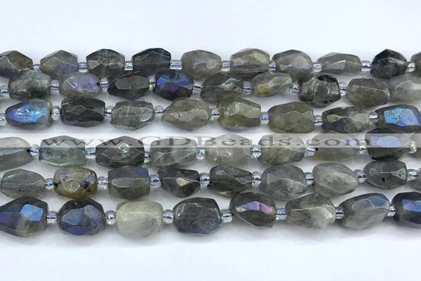 CLB1155 15 inches 8*12mm - 12*16mm faceted nuggets AB-color labradorite beads