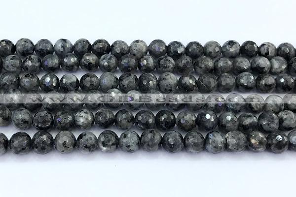 CLB1176 15 inches 8mm faceted round black labradorite beads