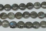 CLB148 15.5 inches 8mm flat round labradorite gemstone beads