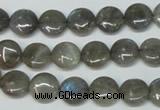 CLB149 15.5 inches 10mm flat round labradorite gemstone beads