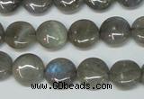 CLB169 15.5 inches 14mm flat round labradorite gemstone beads