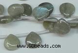 CLB177 top-drilled 12*12mm flat teardrop labradorite gemstone beads