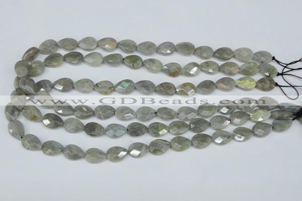 CLB184 15.5 inches 10*14mm faceted flat teardrop labradorite beads